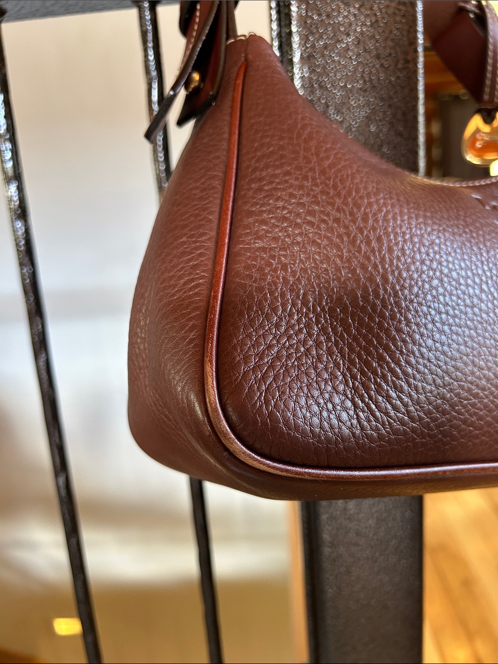 Dooney & Bourke Dark Brown Pebbled Leather Shoulder Bag - Picture 7 of 11